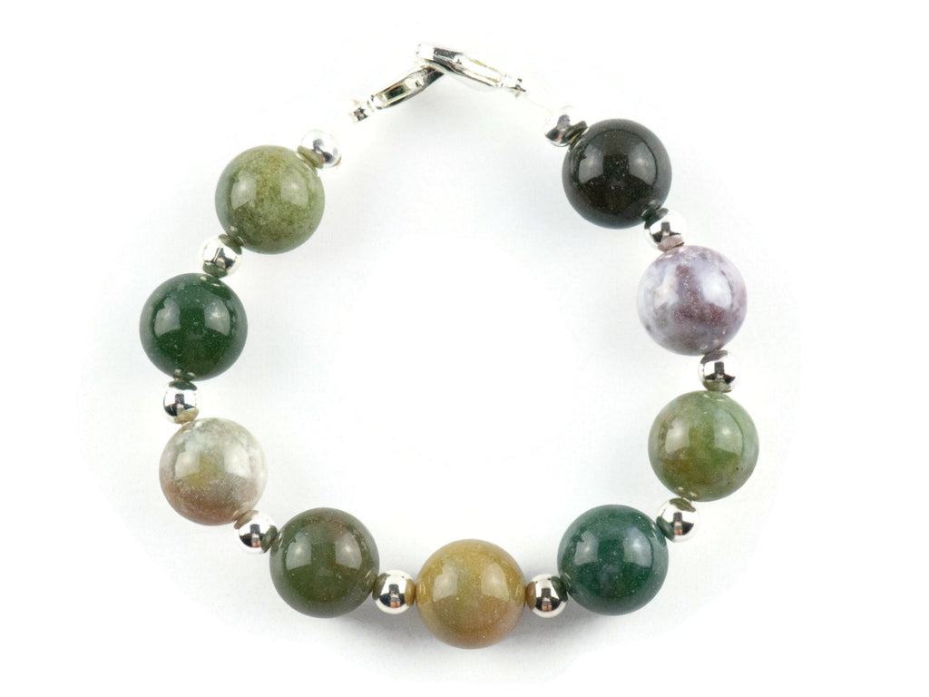 Fancy Jasper Interchangeable Stretch Beaded Watch Band • Medical ID Bracelet • Single Strand • Handmade Gemstone Jewelry