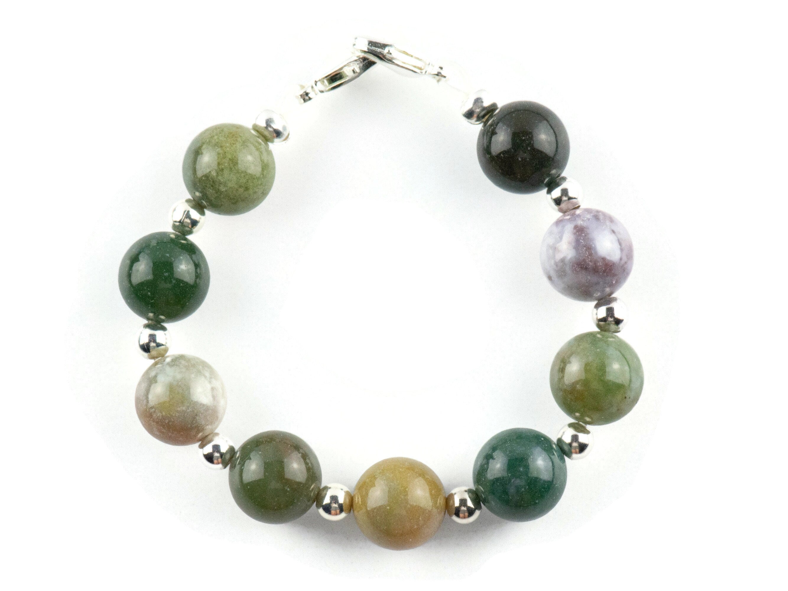 Fancy Jasper Interchangeable Stretch Beaded Watch Band • Medical ID Bracelet • Single Strand • Handmade Gemstone Jewelry