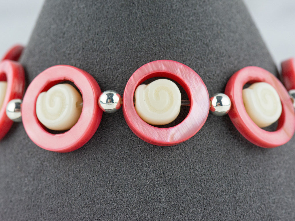 Beachy Shell Loops Interchangeable Stretch Beaded Watch Band • Medical ID Bracelet • Single Strand • Summer Handmade Jewelry