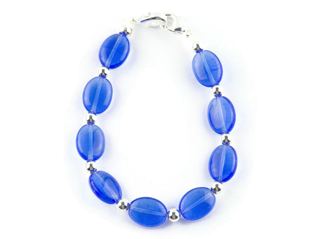 Scrumptious Sapphire Interchangeable Stretch Beaded Watch Band • Medical ID Bracelet • Single Strand • Handmade Jewelry