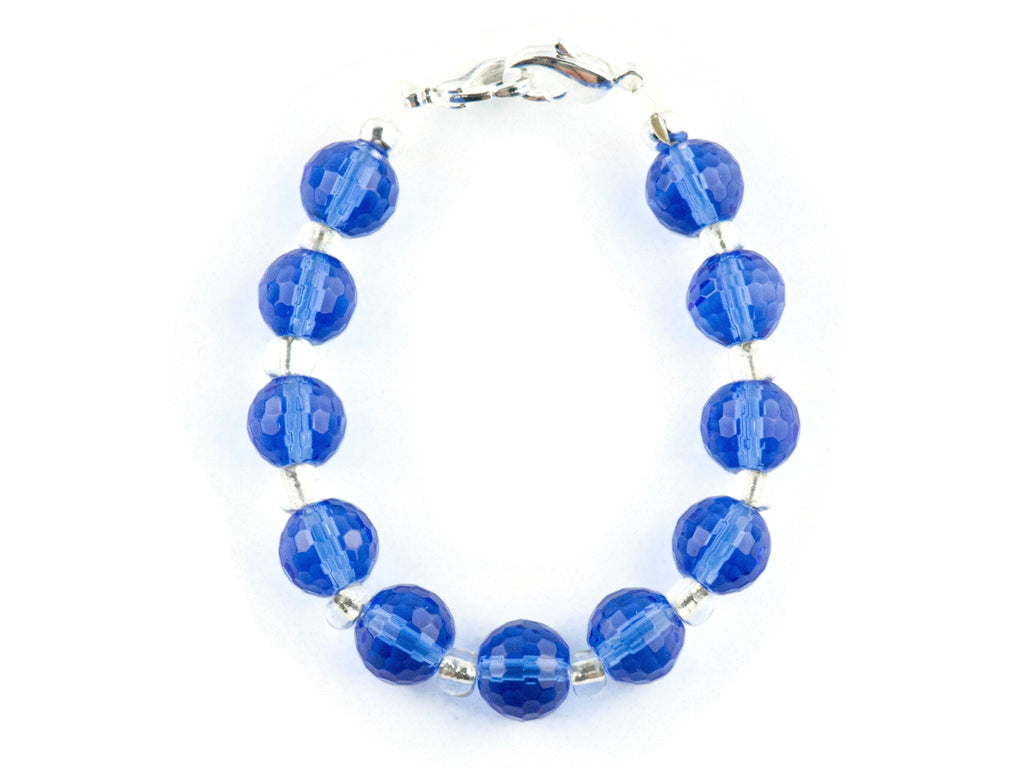 Sapphire Sparkle Interchangeable Stretch Beaded Watch Band • Medical ID Bracelet • Single Strand • Handmade Jewelry