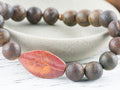 Copper Leaf Bronzite Beaded Stretch Bracelet / Boho Style Gemstone Bracelet / Nature Inspired Earthy Fall Jewelry