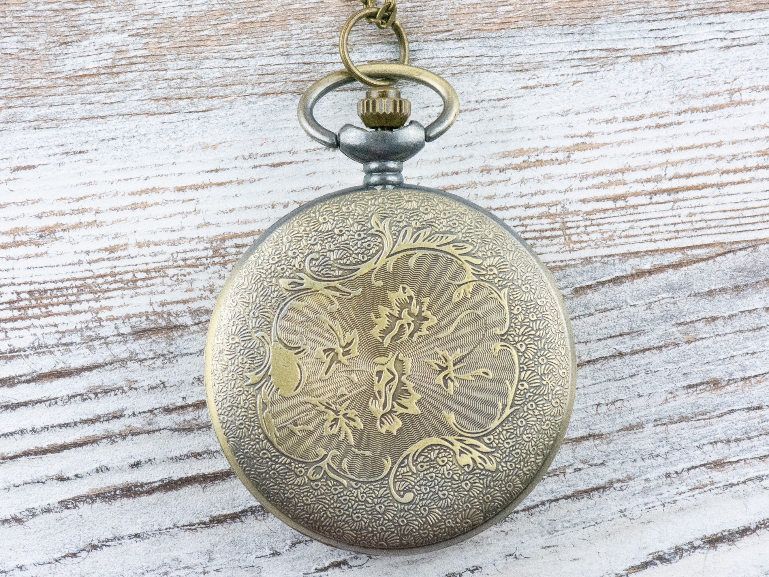 Spiderweb Bronze Pocket Watch Long Necklace / Unique Watches / Spider Jewelry / Large Pocket Watch
