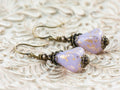 Purple Rain Earthy Brass Earrings • Nature-Inspired Jewelry • Handmade Dangly Earrings for Women • Fall Gifts
