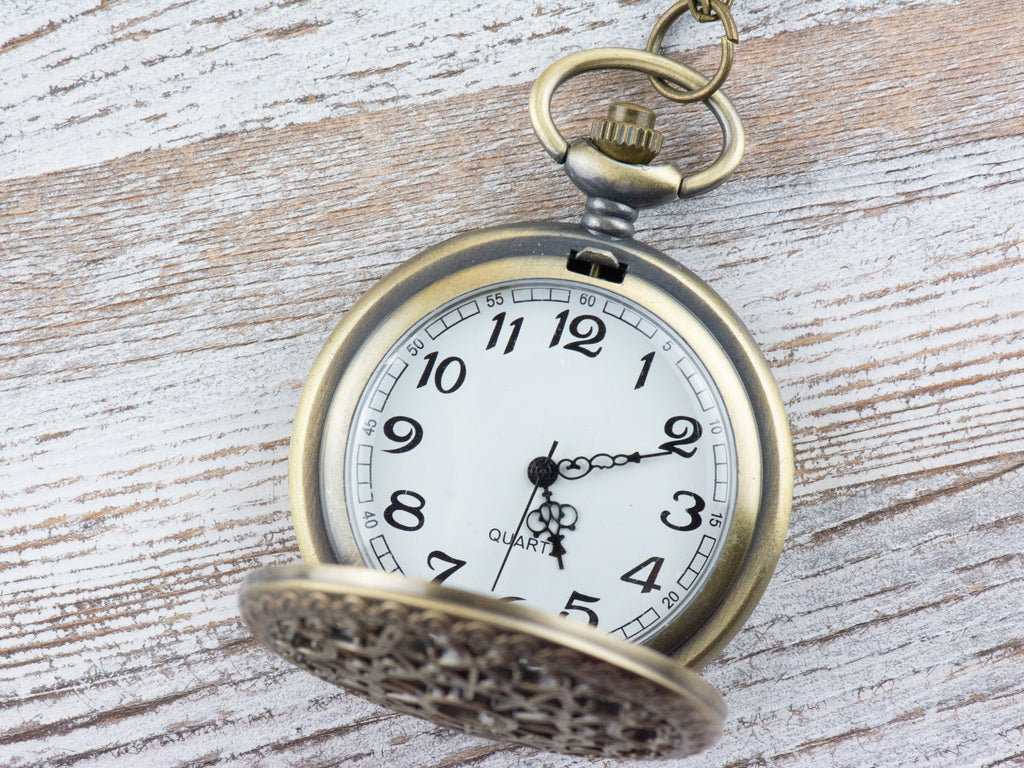 Spiderweb Bronze Pocket Watch Long Necklace / Unique Watches / Spider Jewelry / Large Pocket Watch