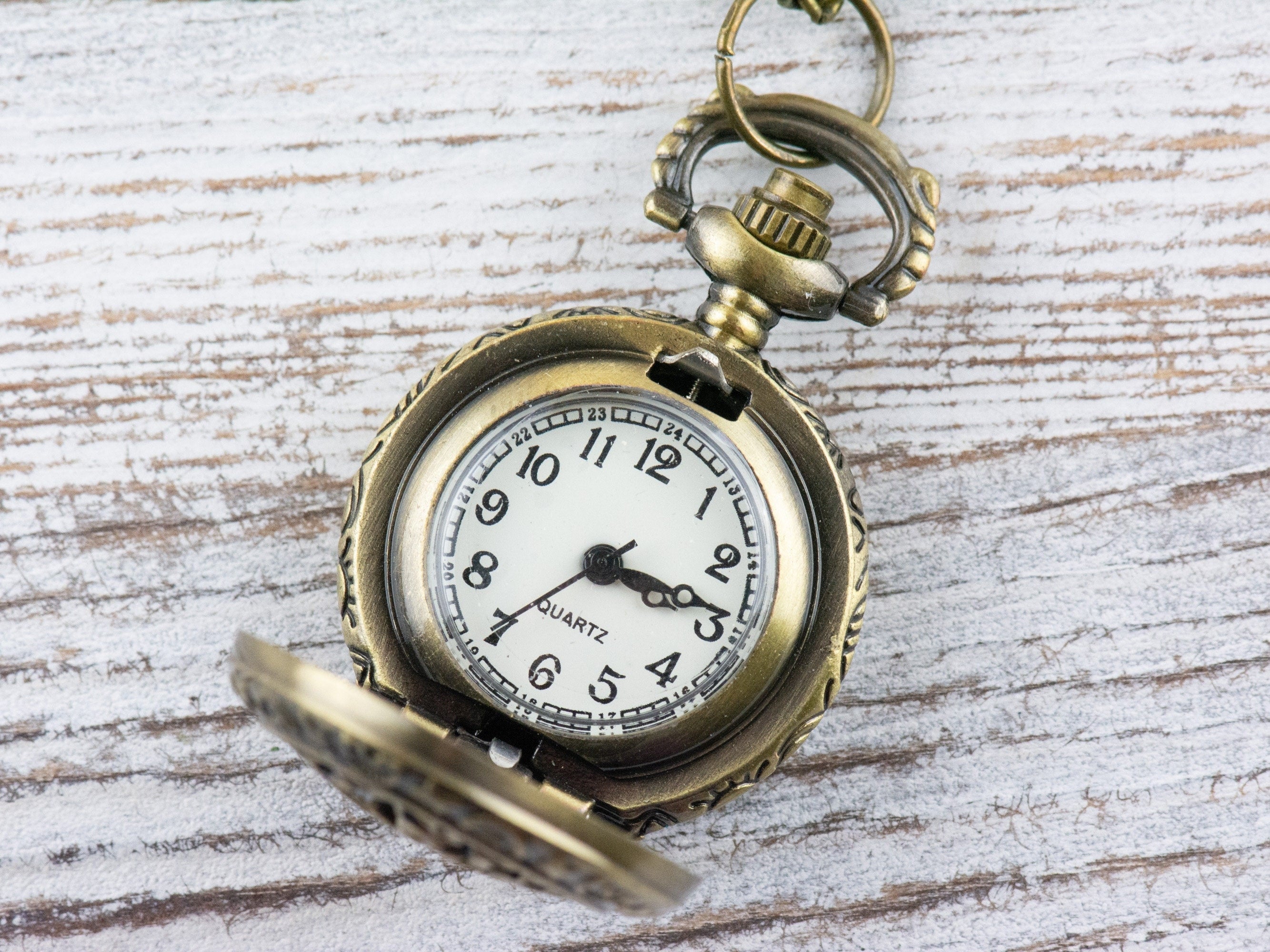 Stars Bronze Pocket Watch Long Necklace / Unique Watches / Nature Inspired Jewelry