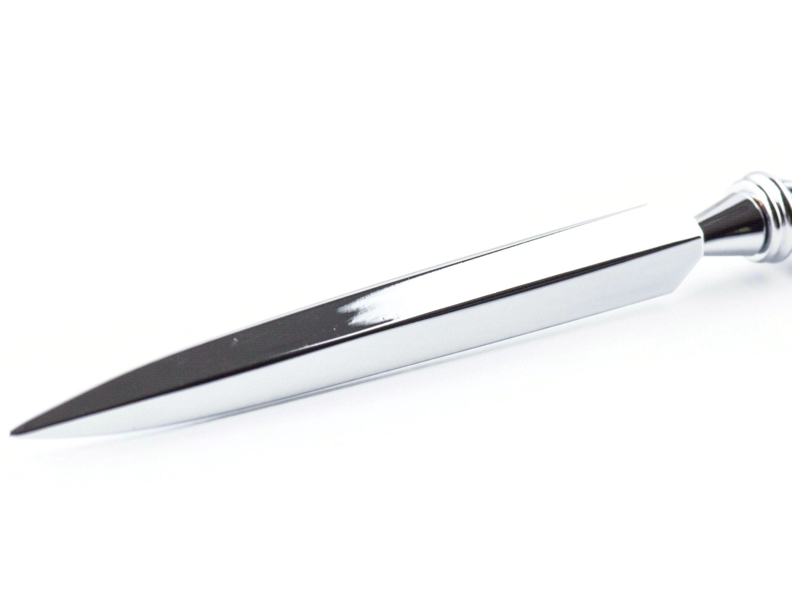 Animal Print Glass Beaded Silver Letter Opener • Paper Knife • Desk Accessory