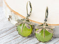 Taiwan Jade Brass Dragonfly Lever Back Earrings • Green Earrings • Handmade Nature-Inspired Jewelry • Jewelry Gift for Her