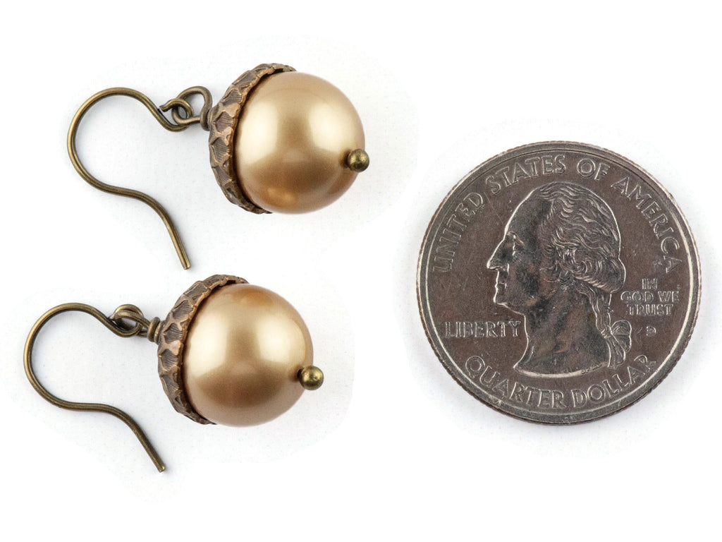 Acorn Fall Brass Earrings • Handmade Earthy Nature Jewelry • Autumn Vibes