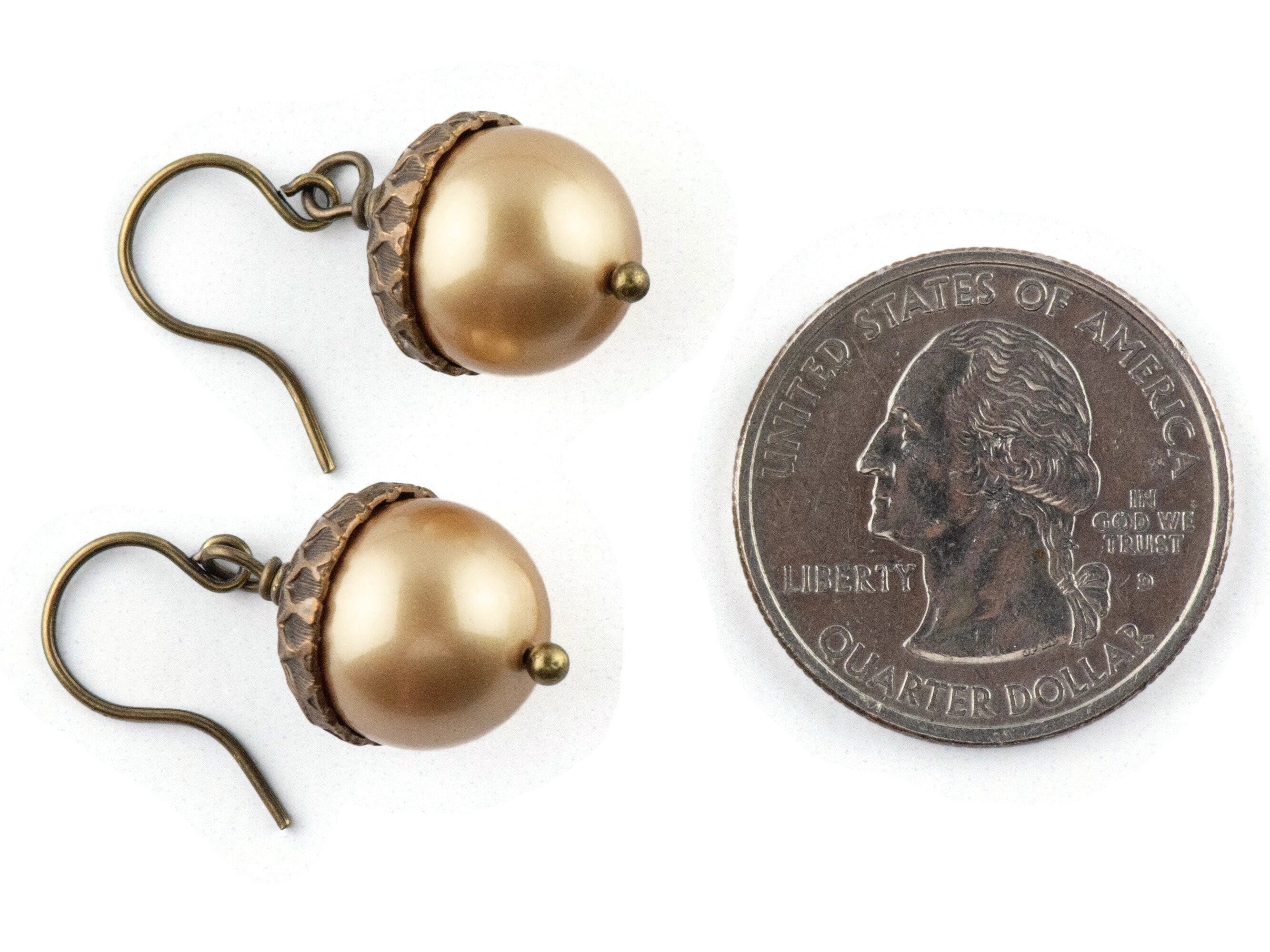 Acorn Fall Brass Earrings • Handmade Earthy Nature Jewelry • Autumn Vibes