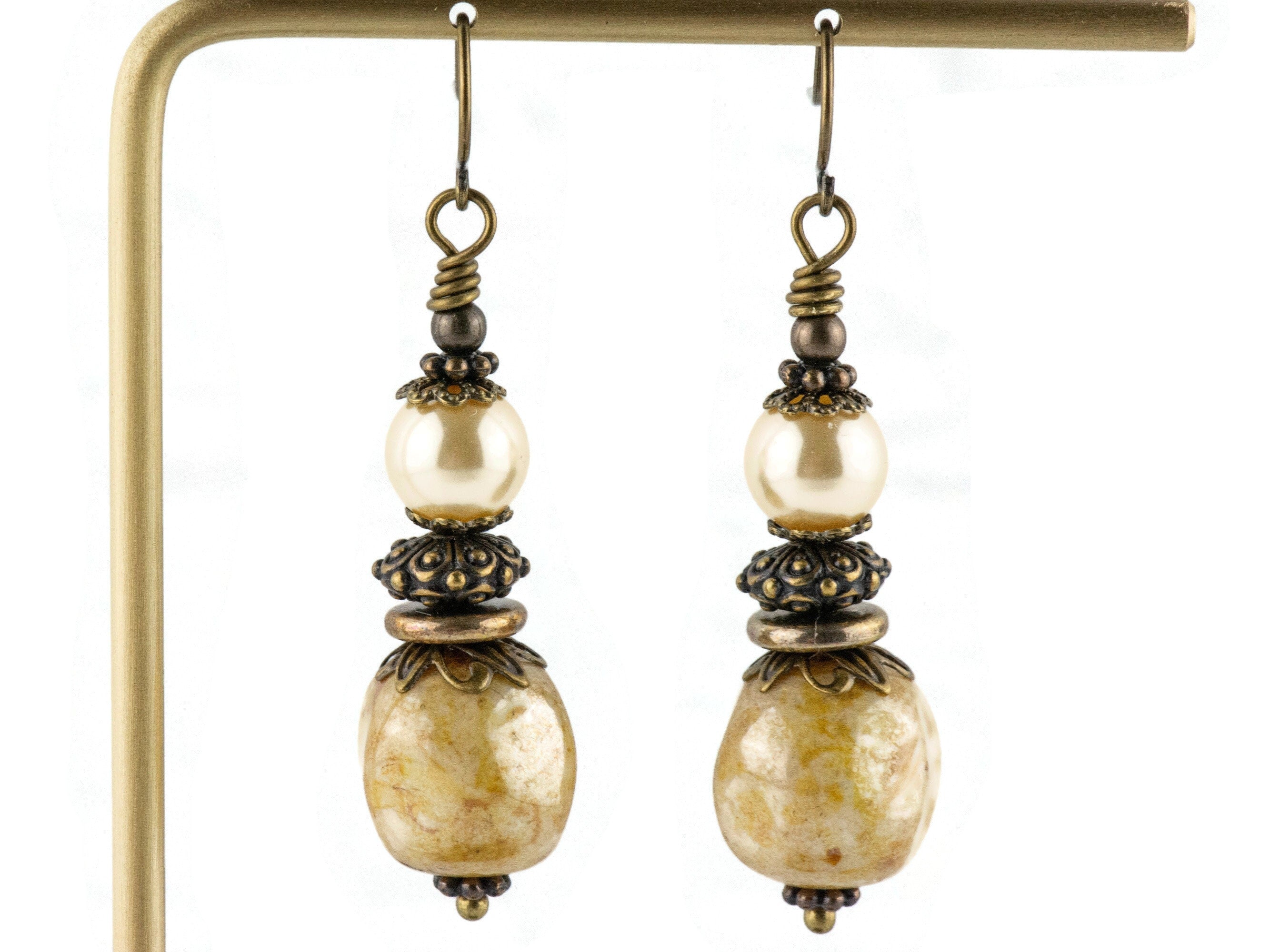 Autumn Gold Brass Earrings • Handmade Earthy Nature Jewelry • Fall Vibes • Autumn Jewelry