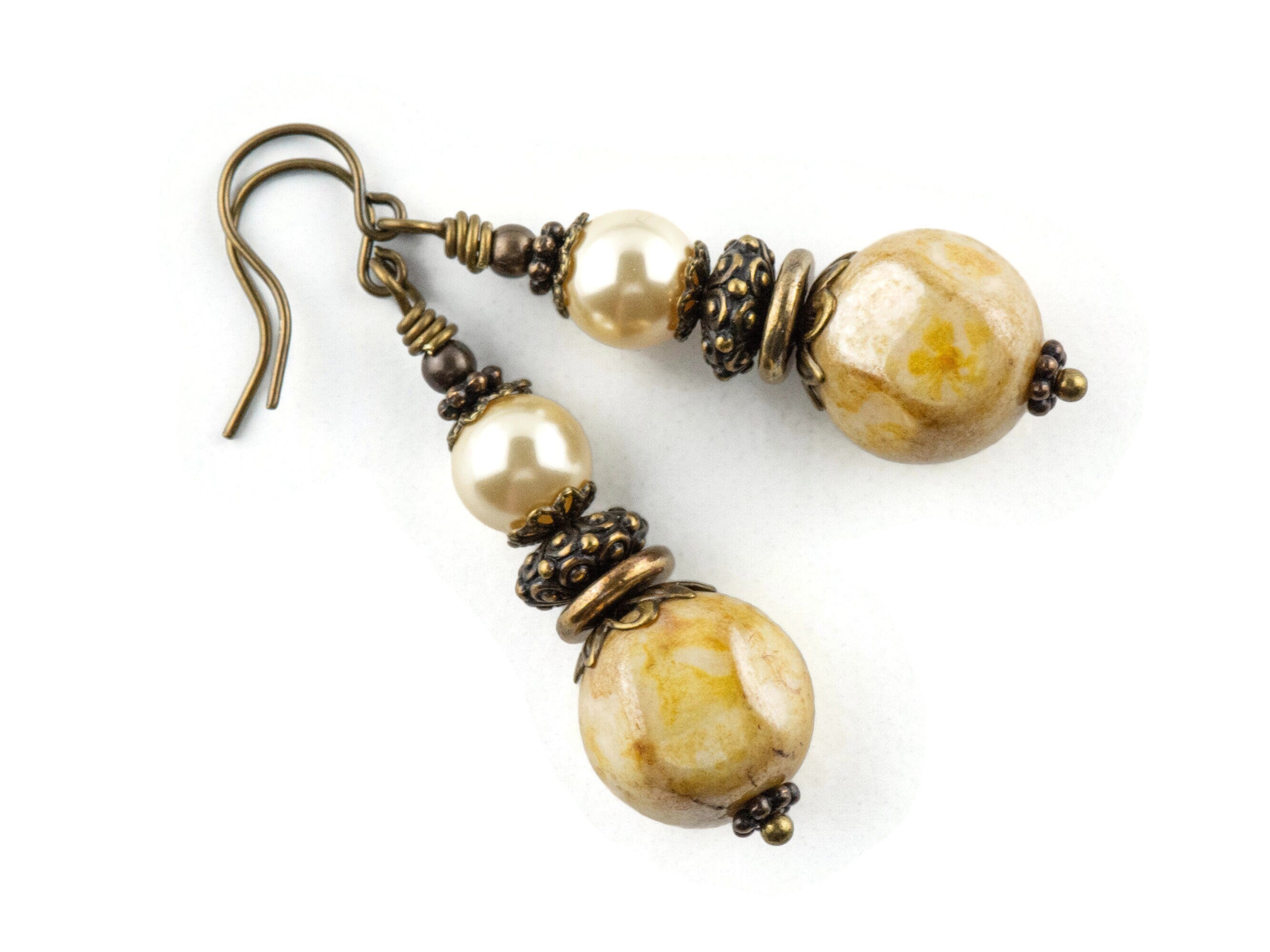 Autumn Gold Brass Earrings • Handmade Earthy Nature Jewelry • Fall Vibes • Autumn Jewelry