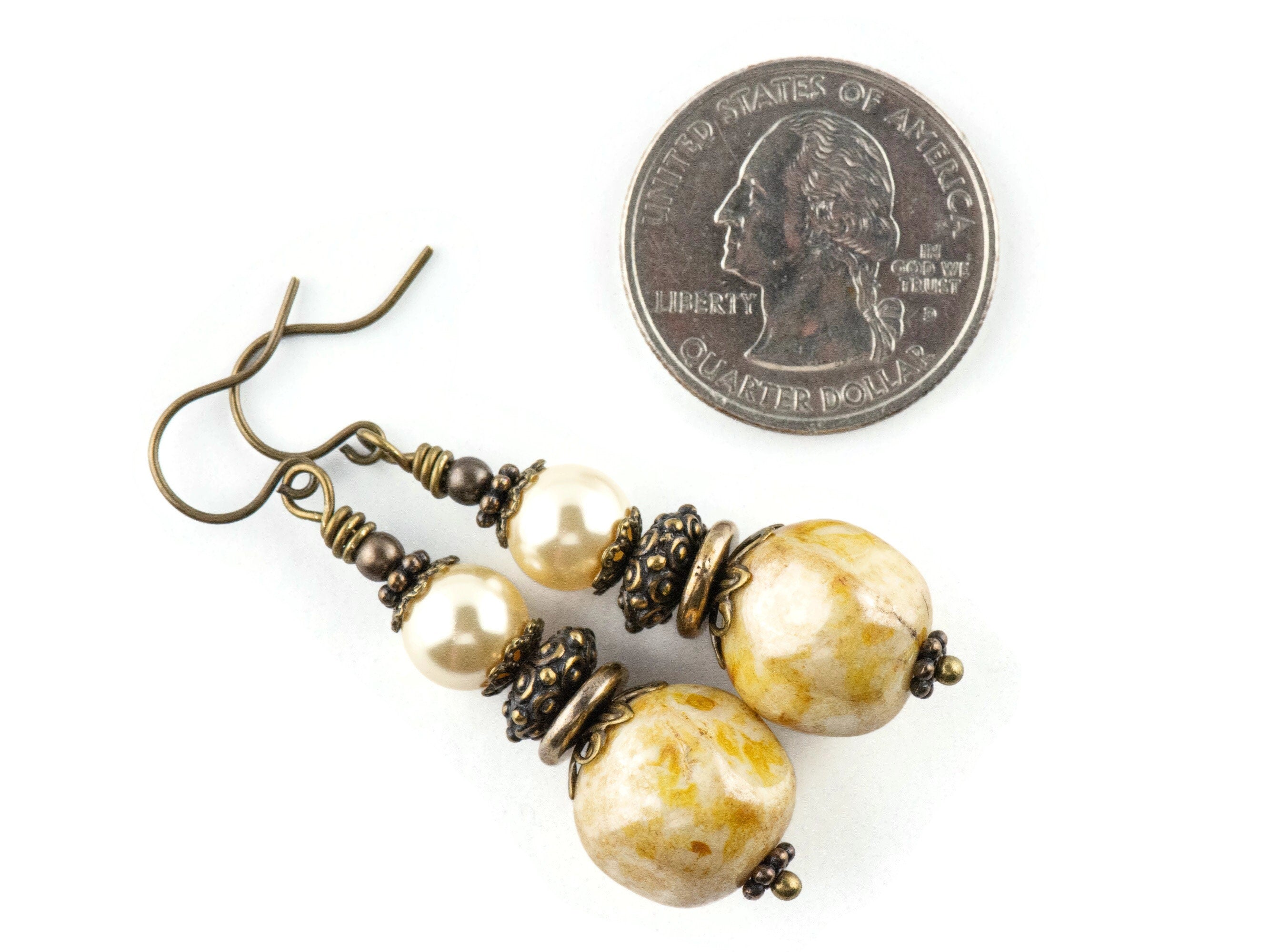 Autumn Gold Brass Earrings • Handmade Earthy Nature Jewelry • Fall Vibes • Autumn Jewelry