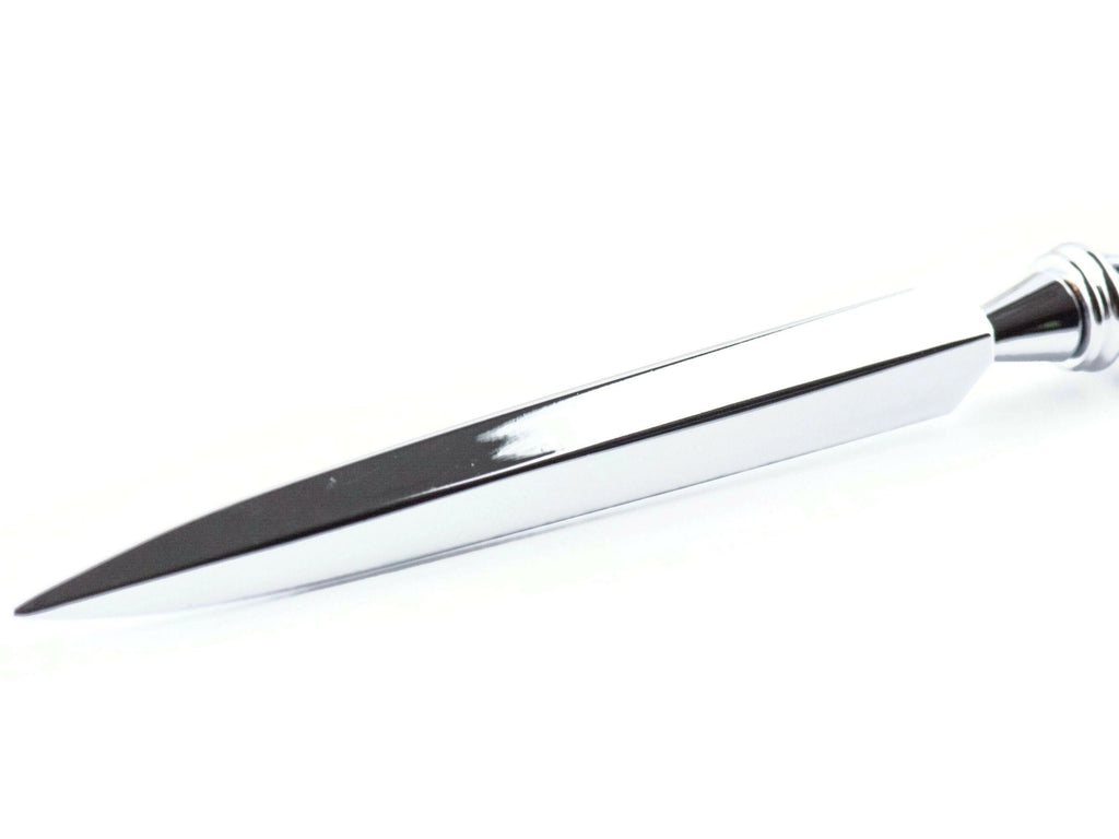 Midnight Rose Glass Beaded Silver Letter Opener • Paper Knife • Desk Accessory
