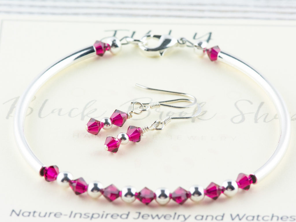 July Birthstone, Ruby Birthstone Bracelet, Birth Month Bracelet, Birth Stone Bracelet, July Bracelet Gift, Crystal Bracelet