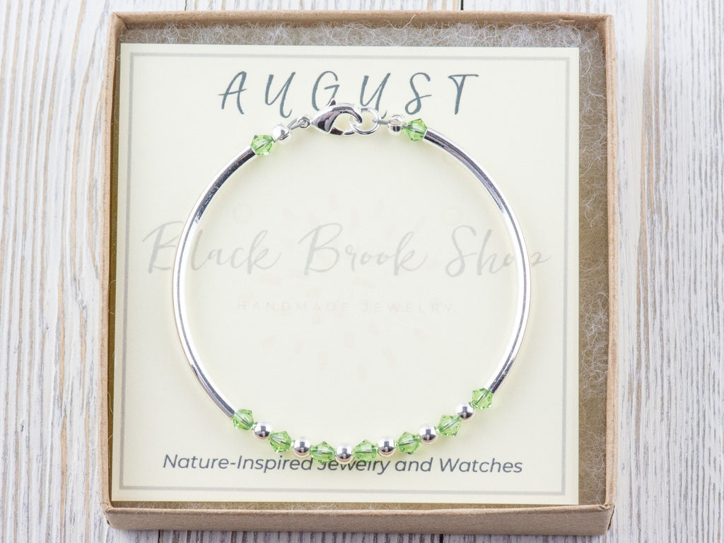 August Birthstone, Peridot Birthstone Bracelet, Birth Month Bracelet, Birth Stone Bracelet, August Bracelet Gift