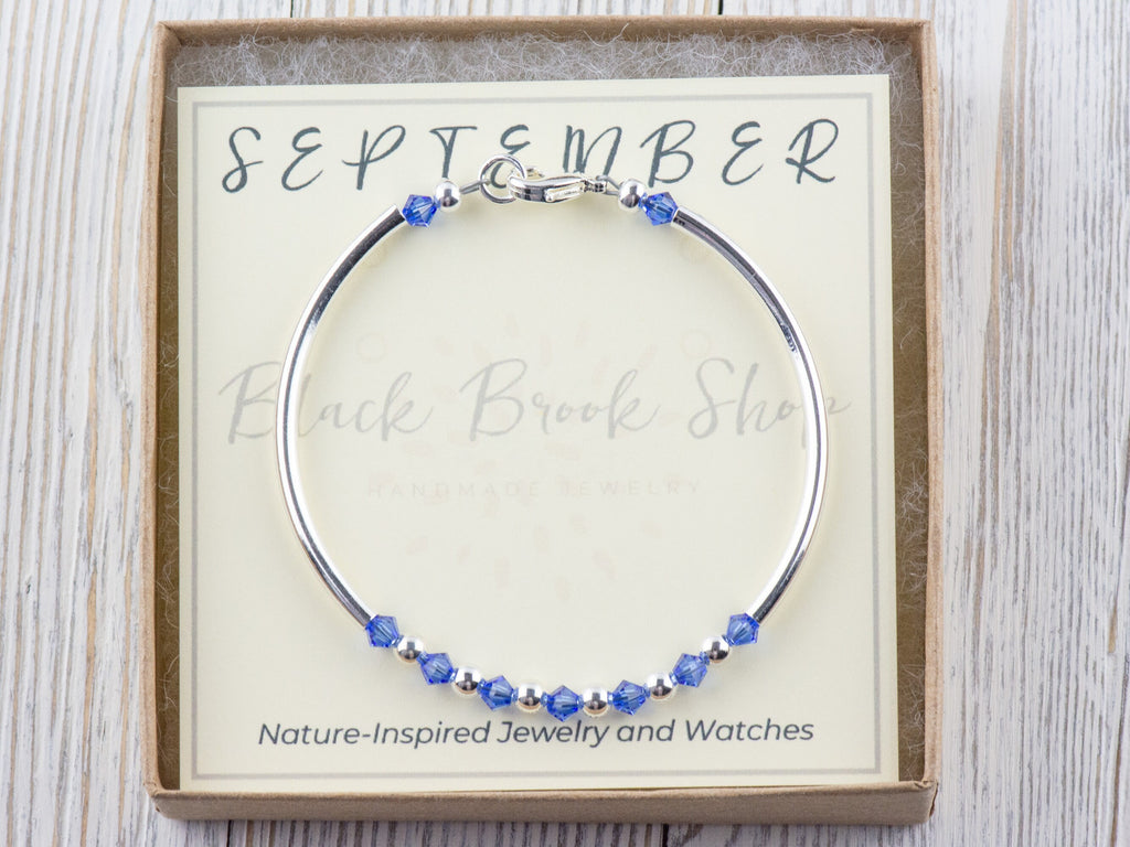 September Birthstone, Sapphire Birthstone Bracelet, Birth Month Bracelet, Birth Stone Bracelet, September Bracelet Gift