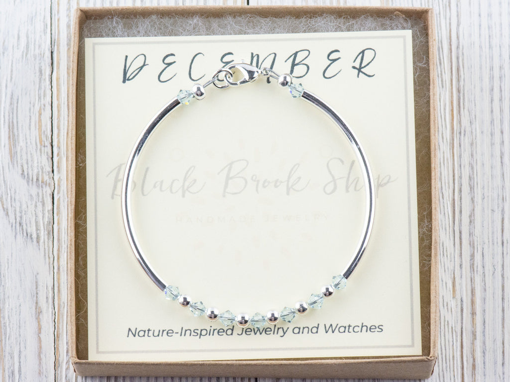 December Birthstone, Light Azore Birthstone Bracelet, Minimalist Crystal Bracelet, Birth Stone Bracelet, Birth Month Bracelet