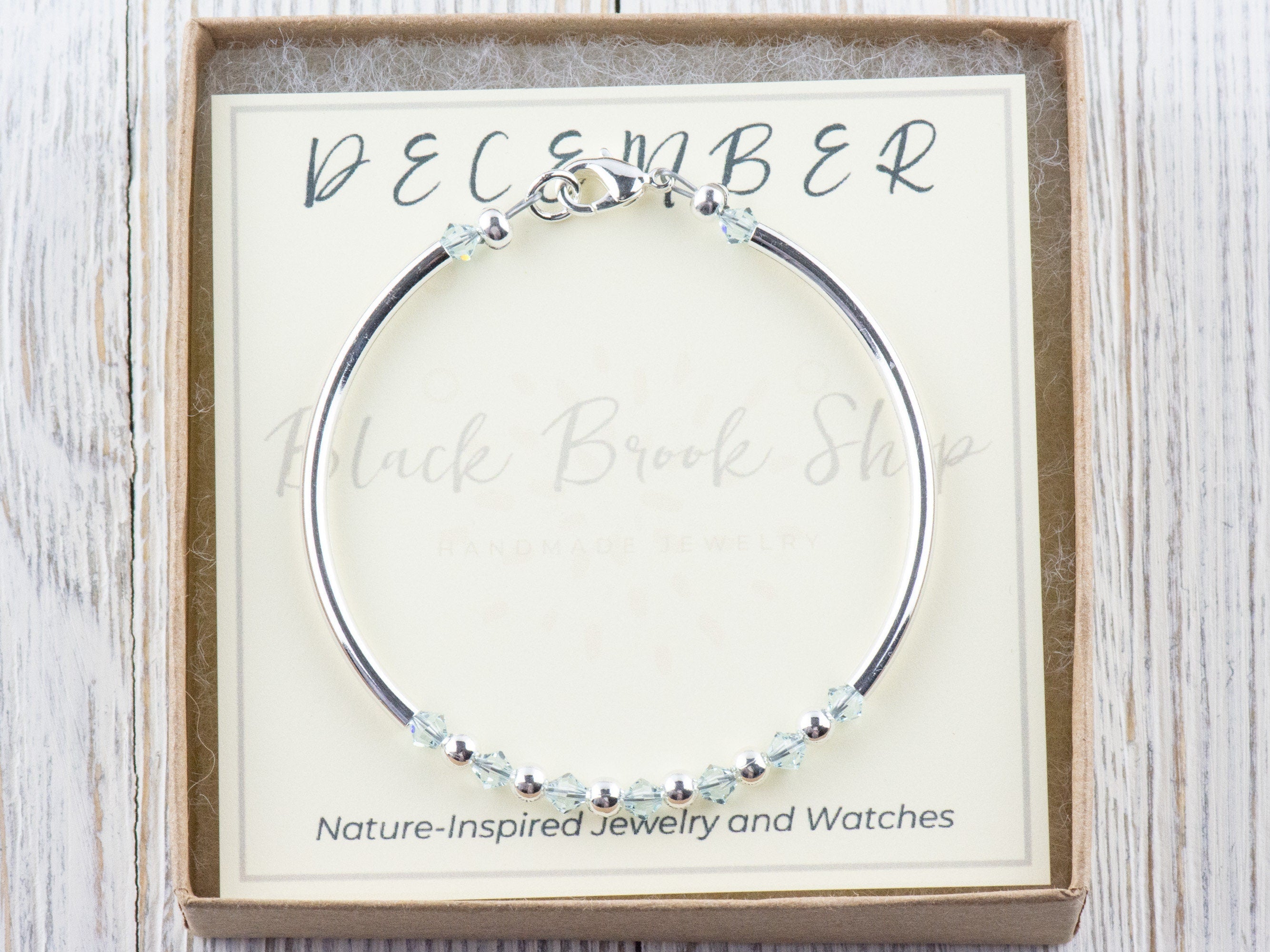 December Birthstone, Light Azore Birthstone Bracelet, Minimalist Crystal Bracelet, Birth Stone Bracelet, Birth Month Bracelet