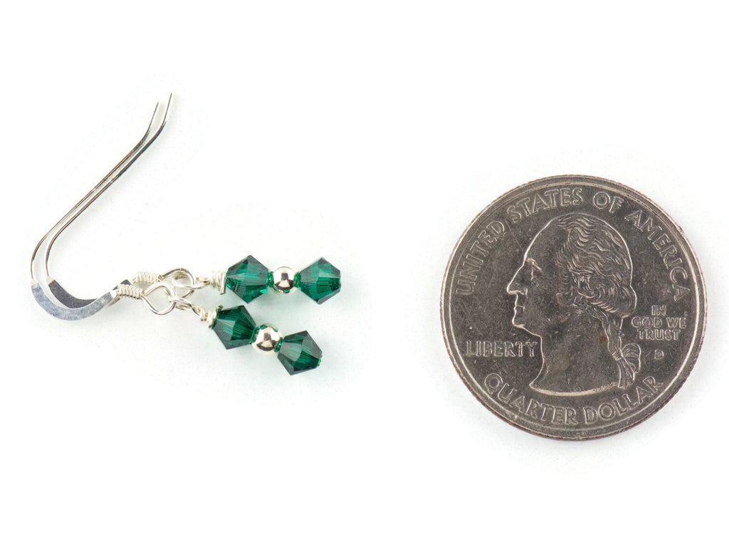 May Birthstone Earrings, Green Emerald Earrings, May Earrings Gift, Minimalist Swarovski Earrings, Crystal Earrings Birthstone