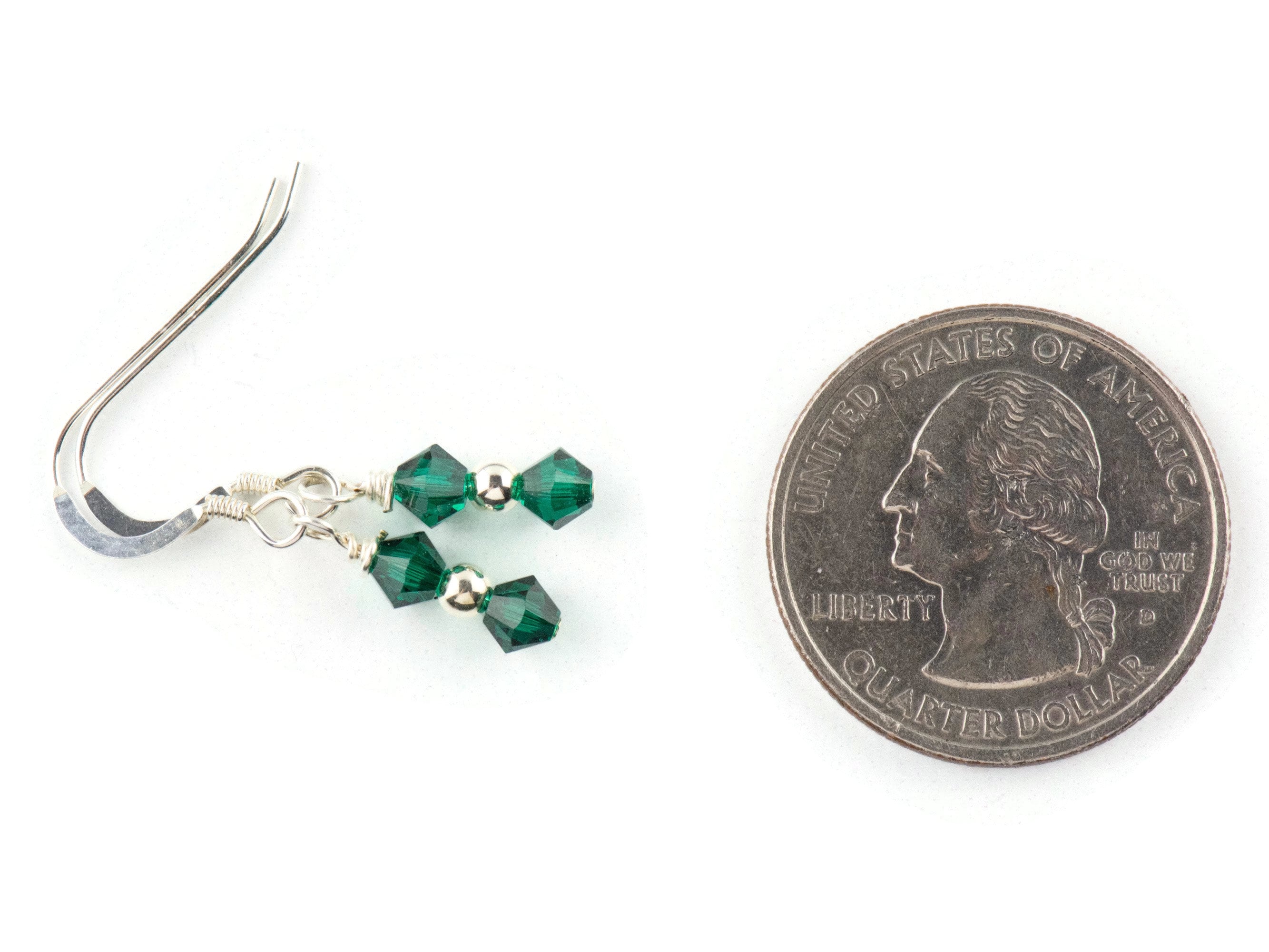 May Birthstone Earrings, Green Emerald Earrings, May Earrings Gift, Minimalist Swarovski Earrings, Crystal Earrings Birthstone