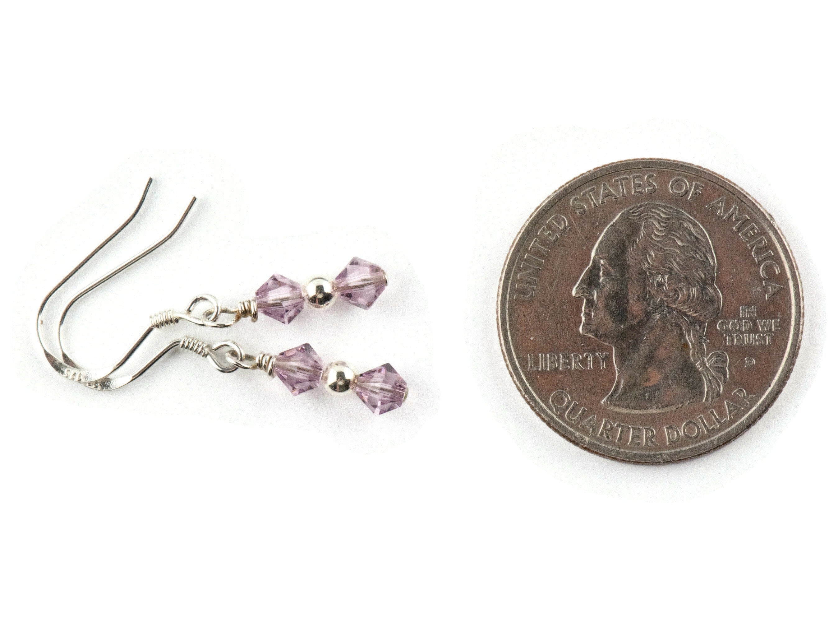June Birthstone Earrings, Alexandrite Birthstone Earrings, Swarovski Pink Earrings, Minimalist Birthstone Earrings