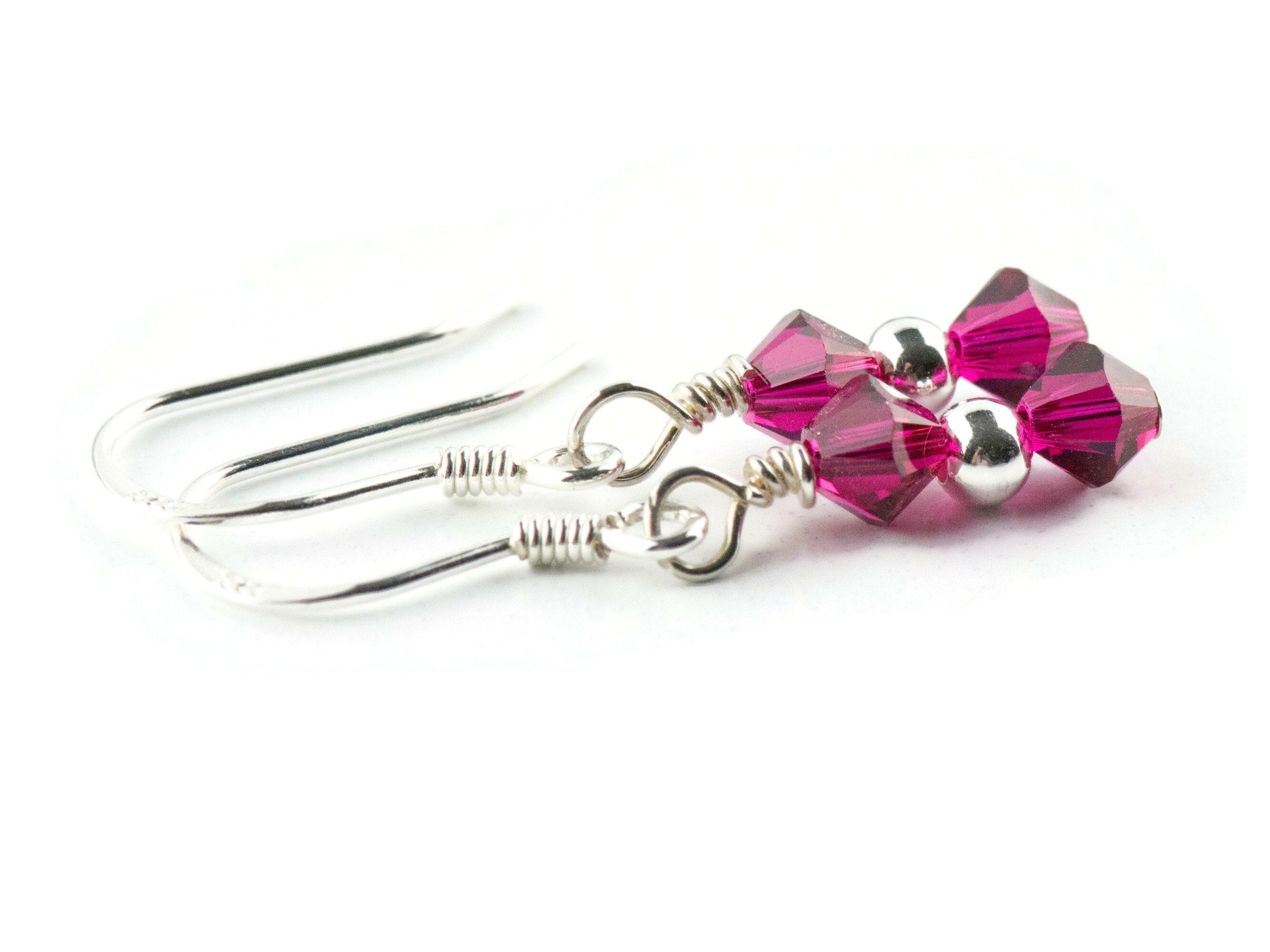 July Birthstone Earrings, Ruby Birthstone Earrings, July Earrings Gift, Minimalist Swarovski Earrings, Birthday Gift Earrings