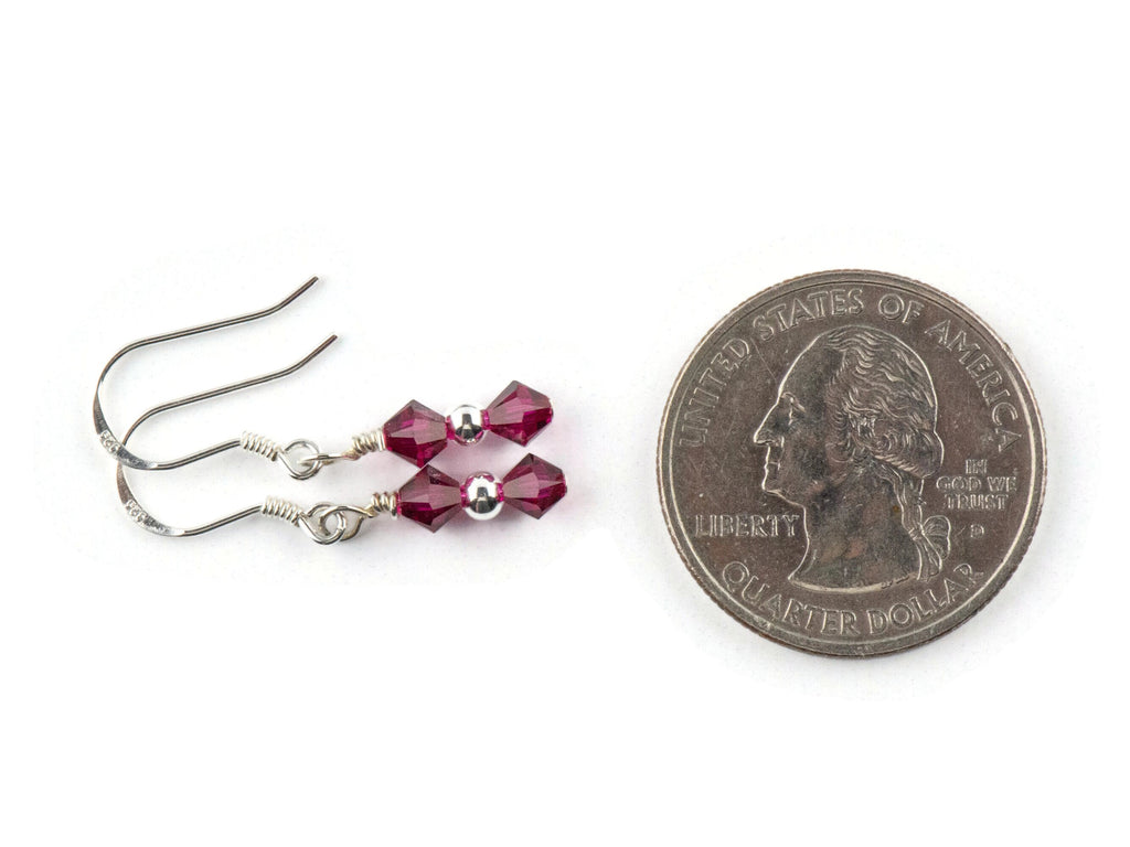 July Birthstone Earrings, Ruby Birthstone Earrings, July Earrings Gift, Minimalist Swarovski Earrings, Birthday Gift Earrings