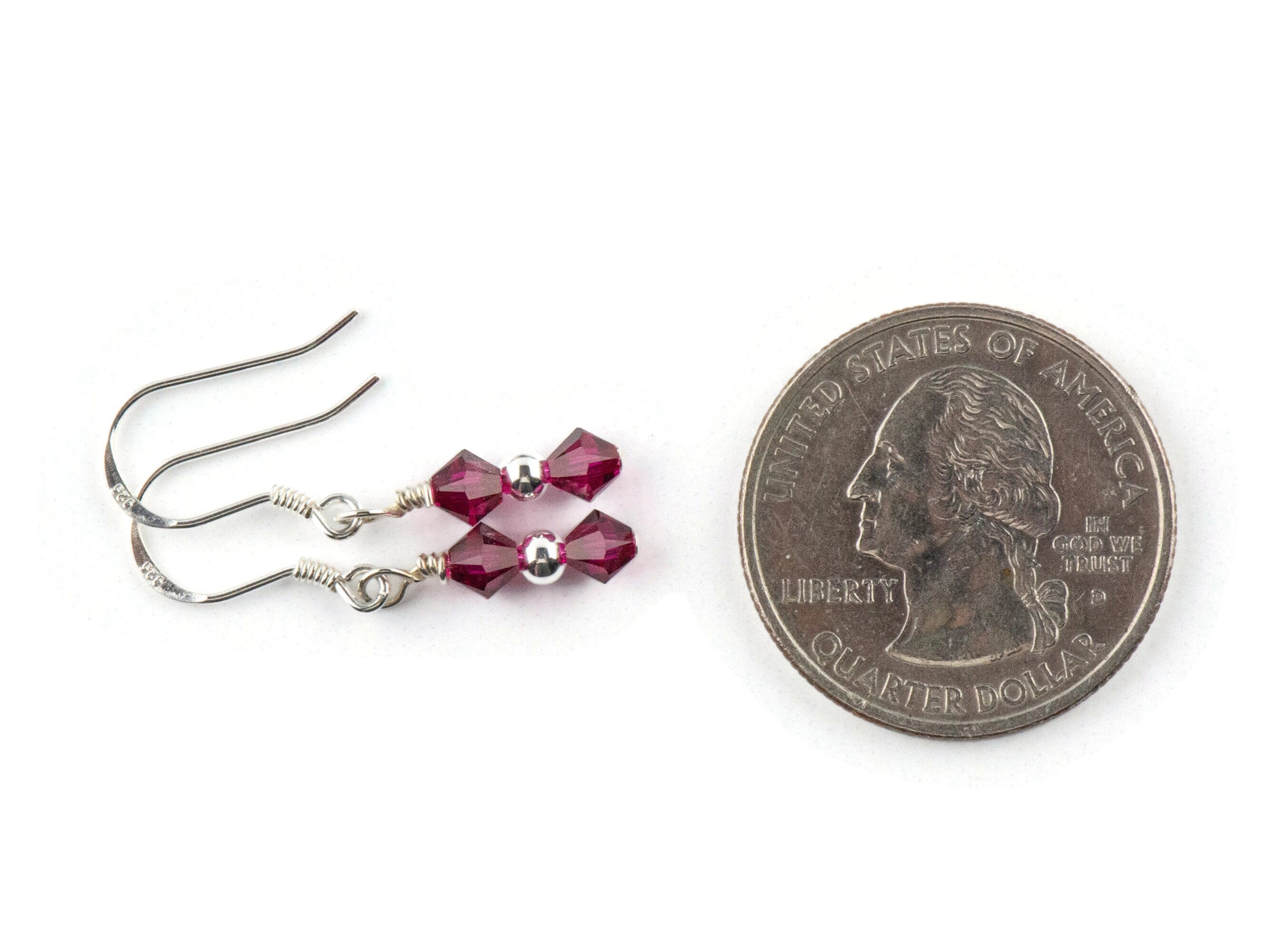 July Birthstone Earrings, Ruby Birthstone Earrings, July Earrings Gift, Minimalist Swarovski Earrings, Birthday Gift Earrings