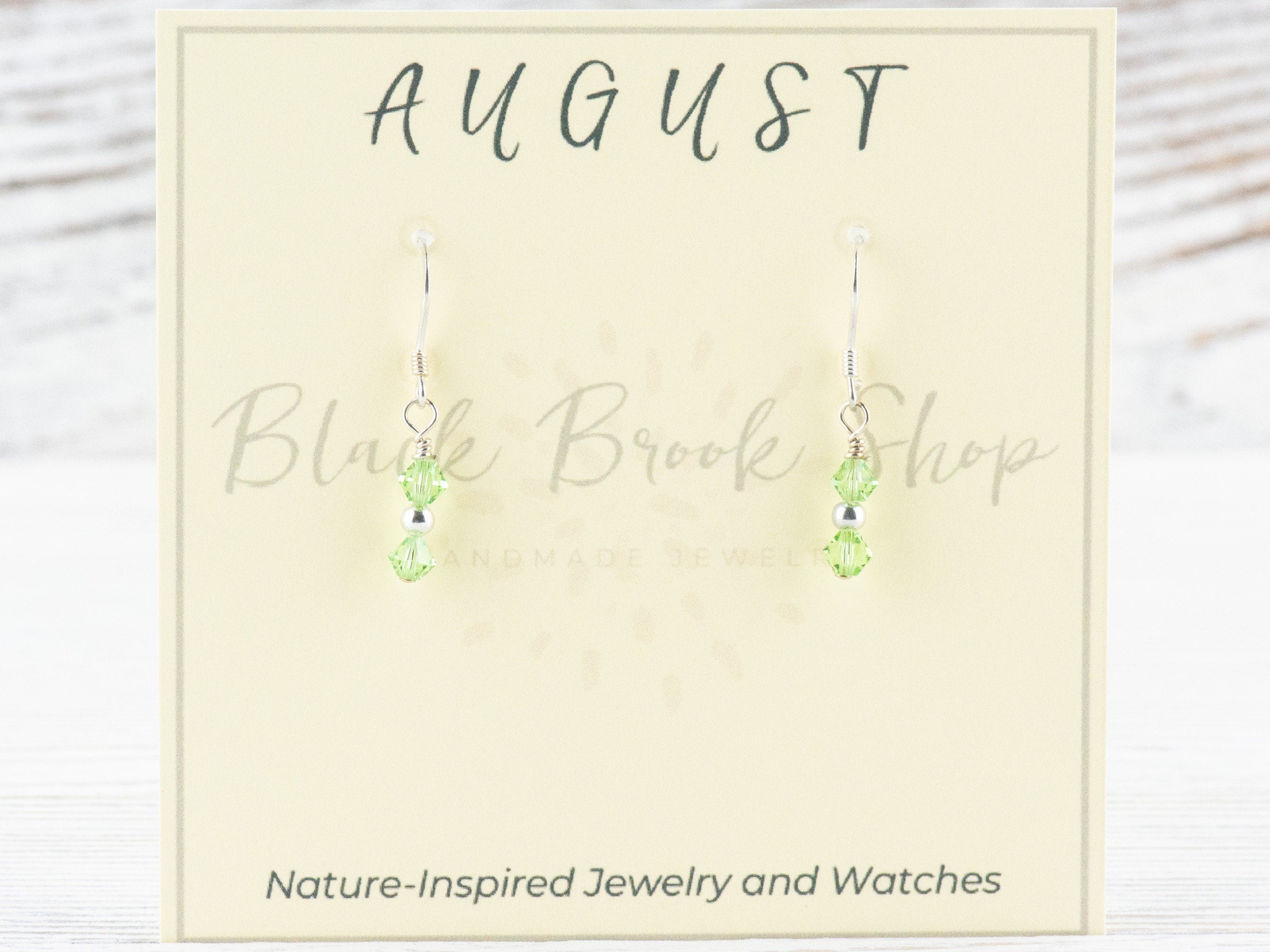 August Birthstone Earrings, Minimalist Swarovski Earrings, Birthday Earrings for Her, Peridot Birthstone Earrings
