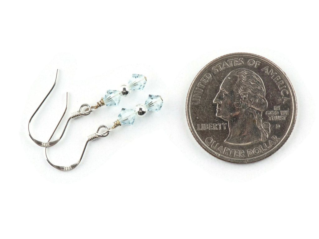 December Birthstone Earrings, Minimalist Swarovski Earrings, December Earrings Gift, Swarovski Blue Earrings