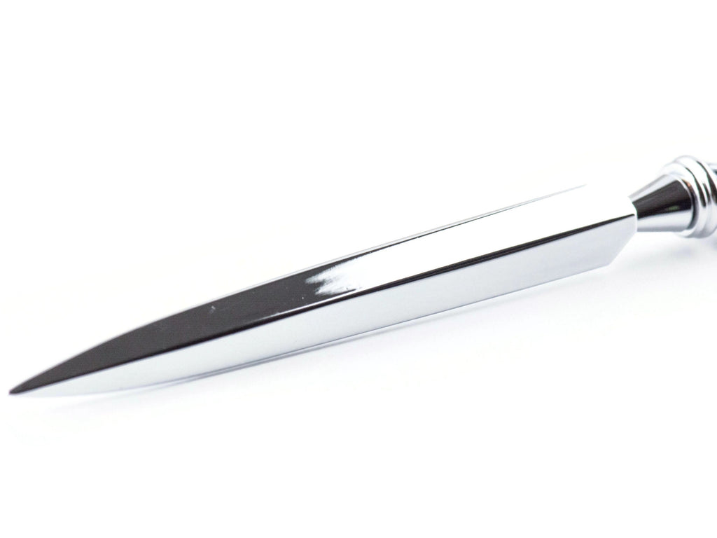 Floral Pop Glass Beaded Silver Letter Opener • Paper Knife • Desk Accessory