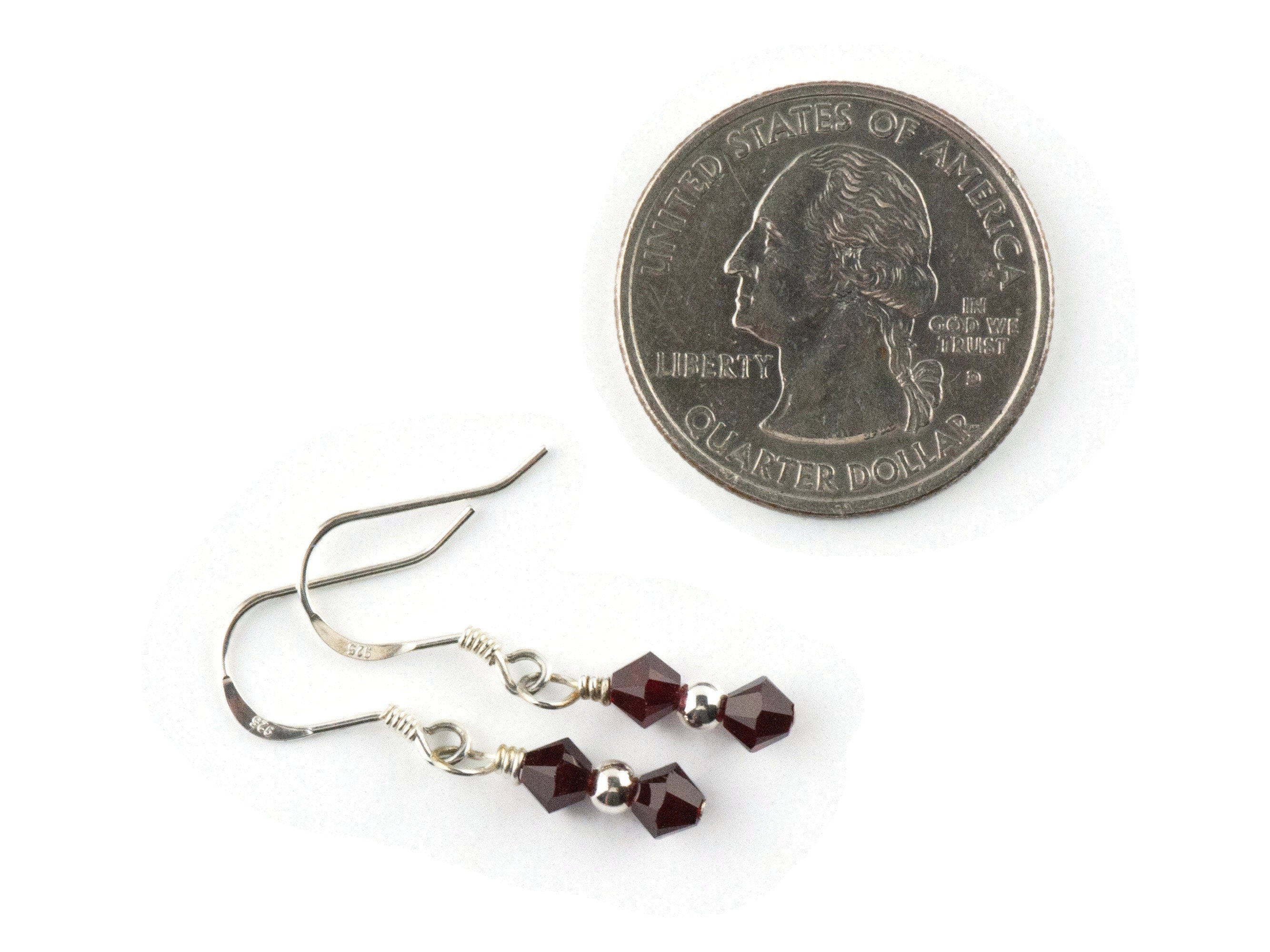 January Birthstone Earrings, Minimalist Swarovski Earrings, Birthstone Earrings for Her, January Earrings Gift