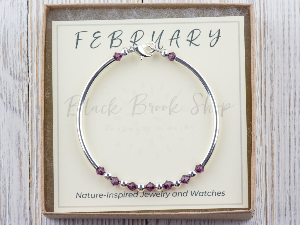 February Birthstone, Amethyst Birthstone Bracelet, Birth Month Bracelet, Birth Stone Bracelet, February Bracelet Gift