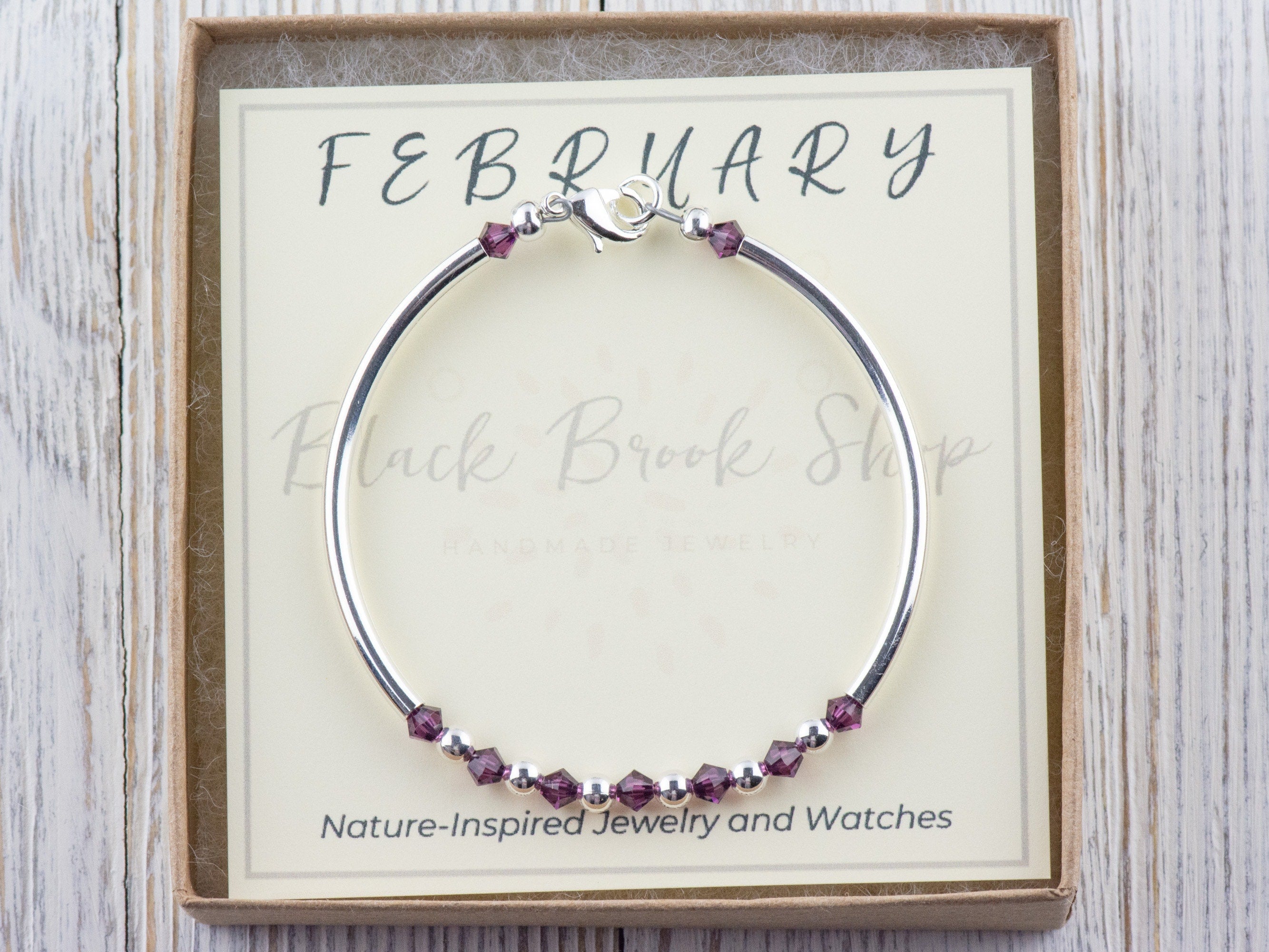 February Birthstone, Amethyst Birthstone Bracelet, Birth Month Bracelet, Birth Stone Bracelet, February Bracelet Gift