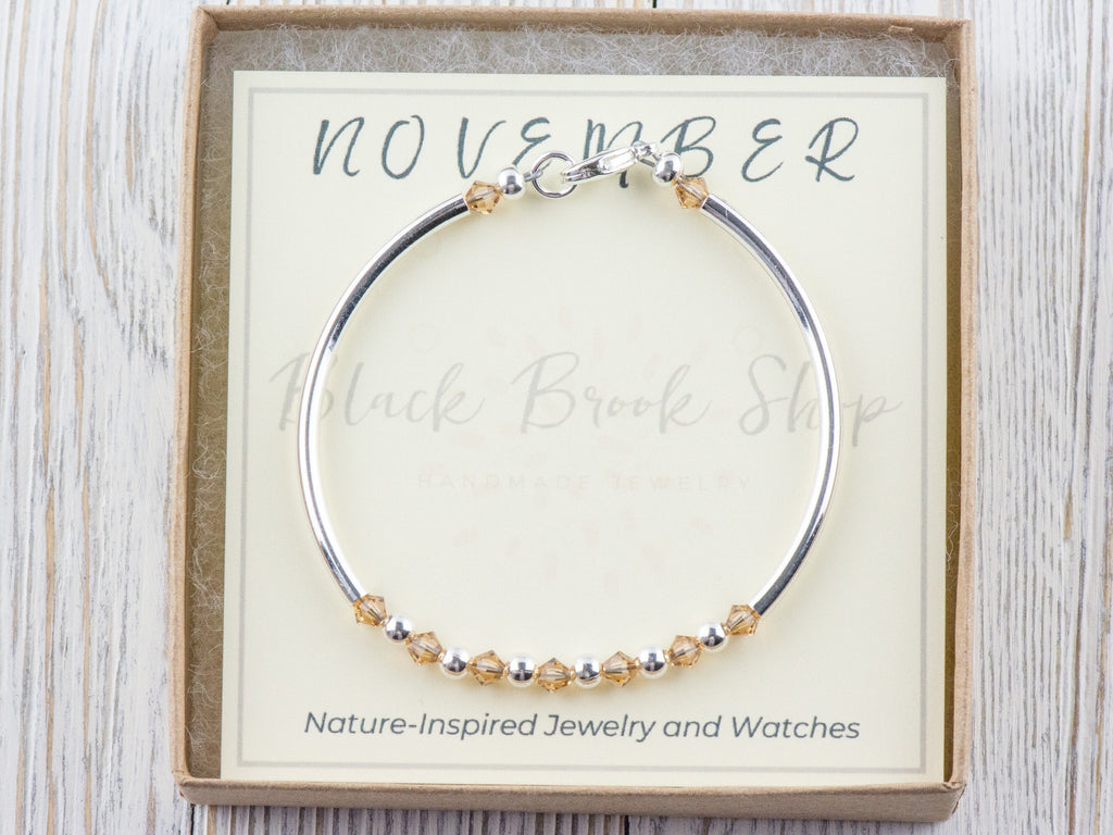 November Birthstone, Topaz Birthstone Bracelet, Birth Month Bracelet, Birth Stone Bracelet, November Bracelet Gift
