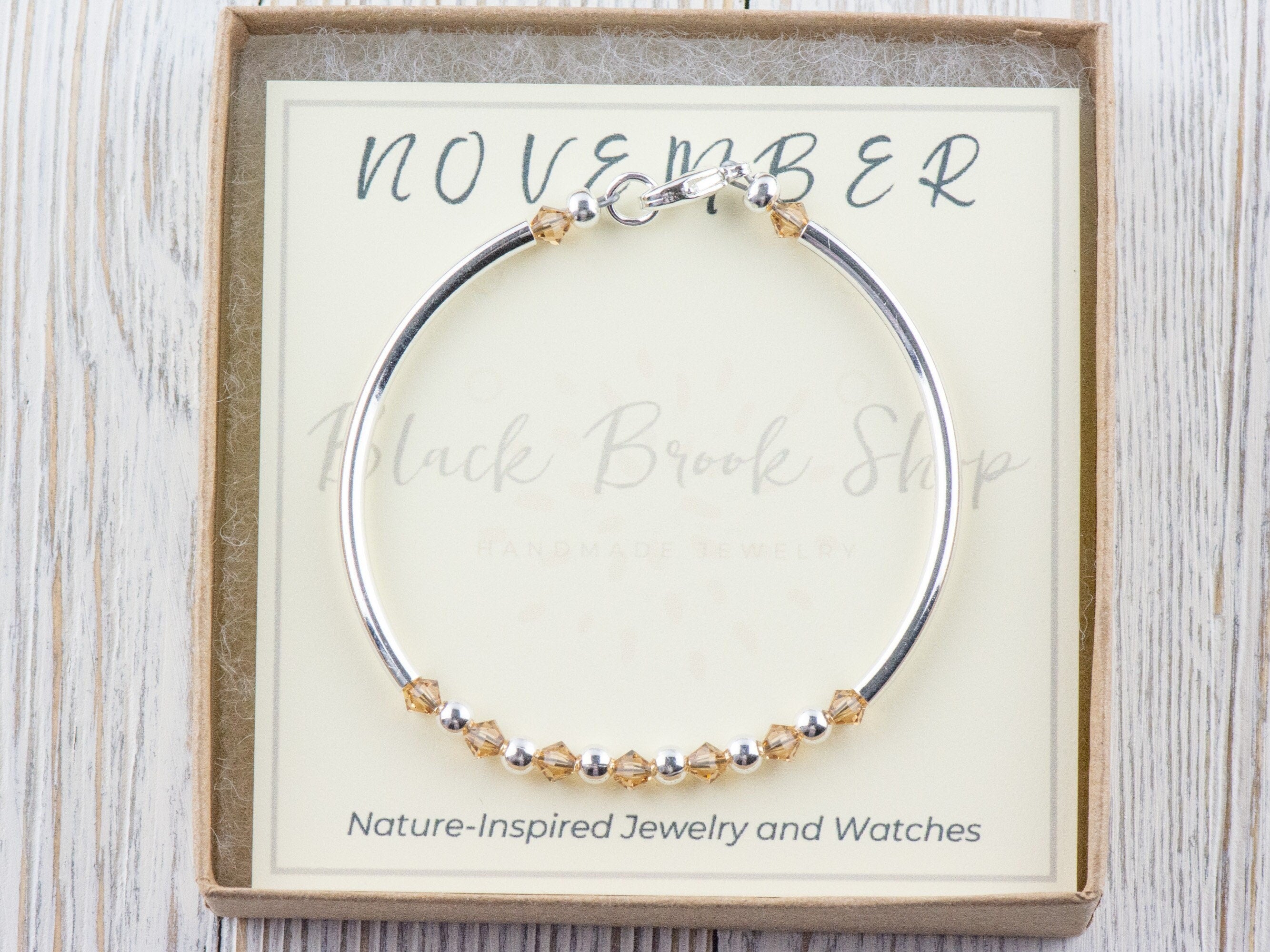 November Birthstone, Topaz Birthstone Bracelet, Birth Month Bracelet, Birth Stone Bracelet, November Bracelet Gift