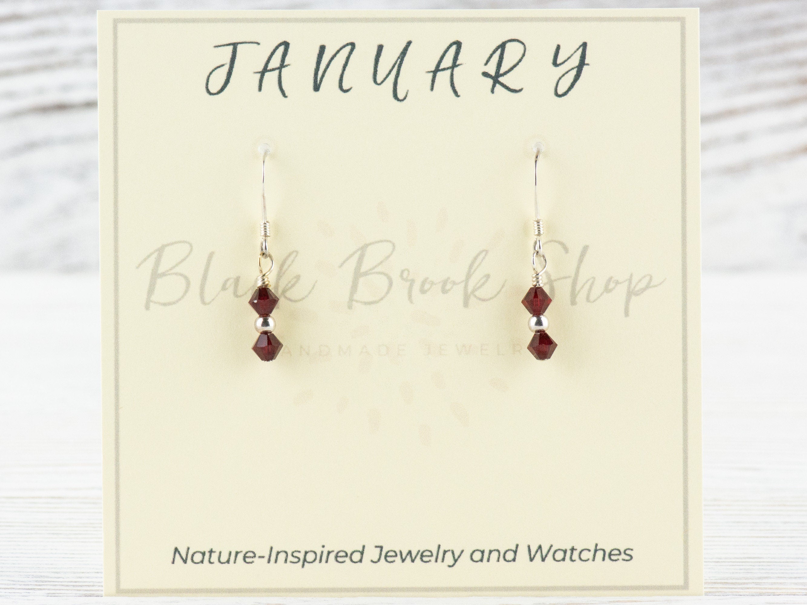 January Birthstone Earrings, Minimalist Swarovski Earrings, Birthstone Earrings for Her, January Earrings Gift
