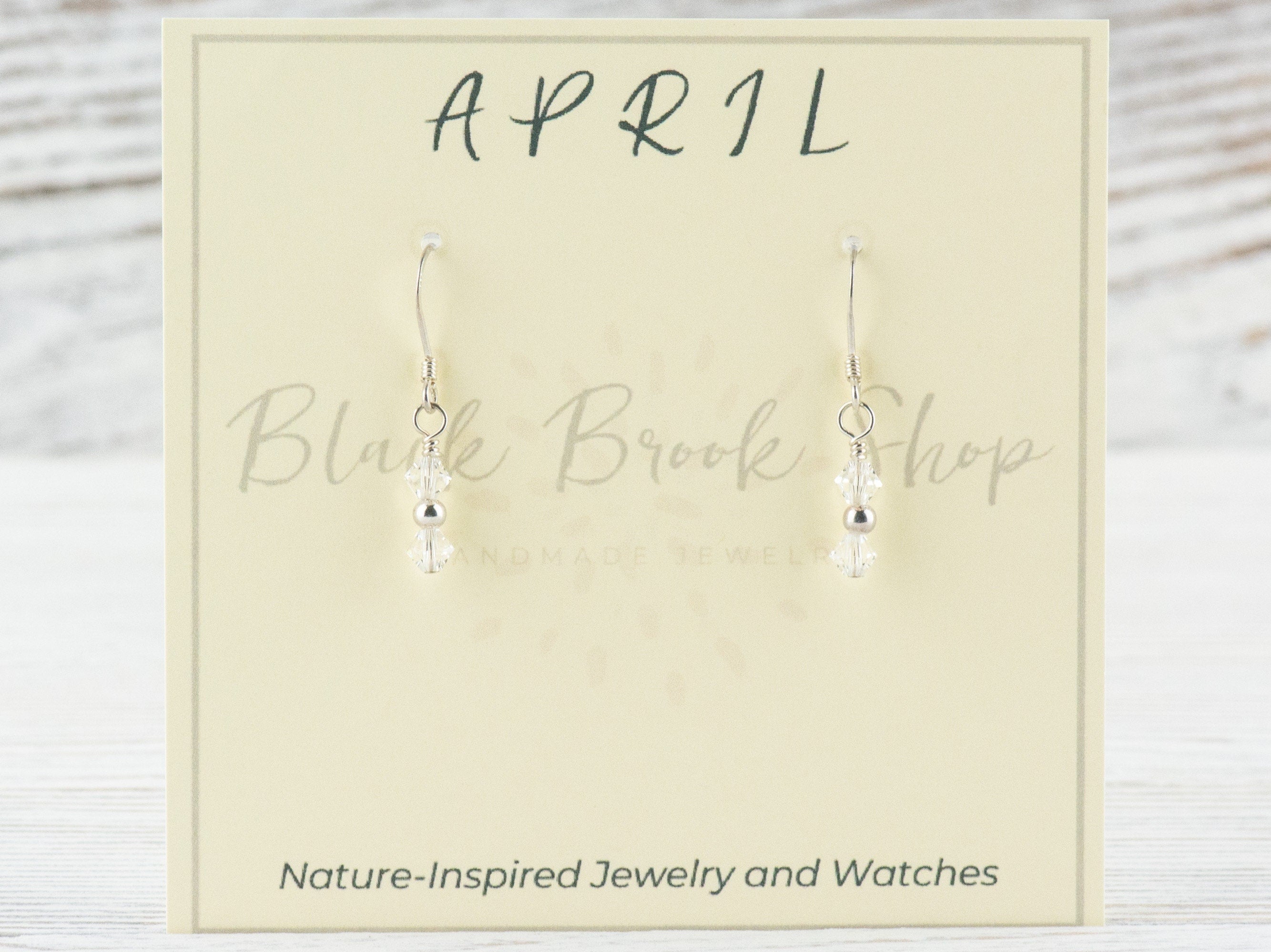 April Birthstone Earrings, Crystal Diamond Earrings, Birthday Earrings for Her, Minimalist Birthstone Earrings