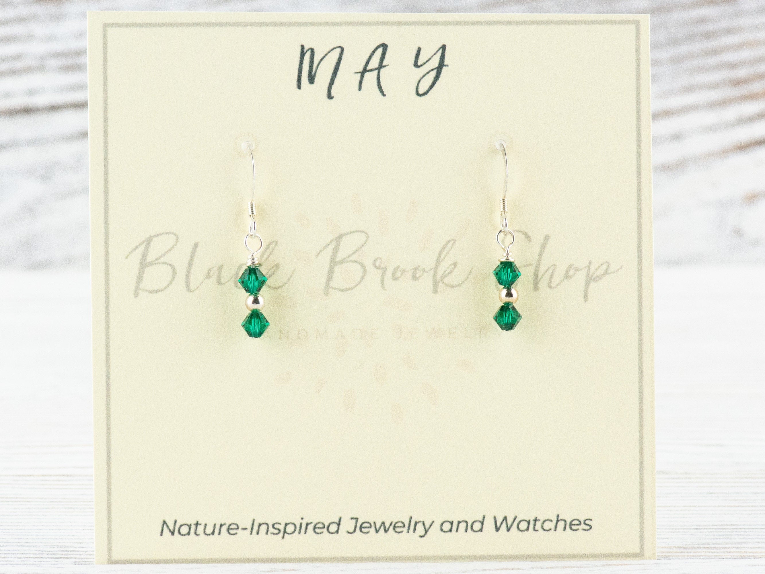 May Birthstone Earrings, Green Emerald Earrings, May Earrings Gift, Minimalist Swarovski Earrings, Crystal Earrings Birthstone