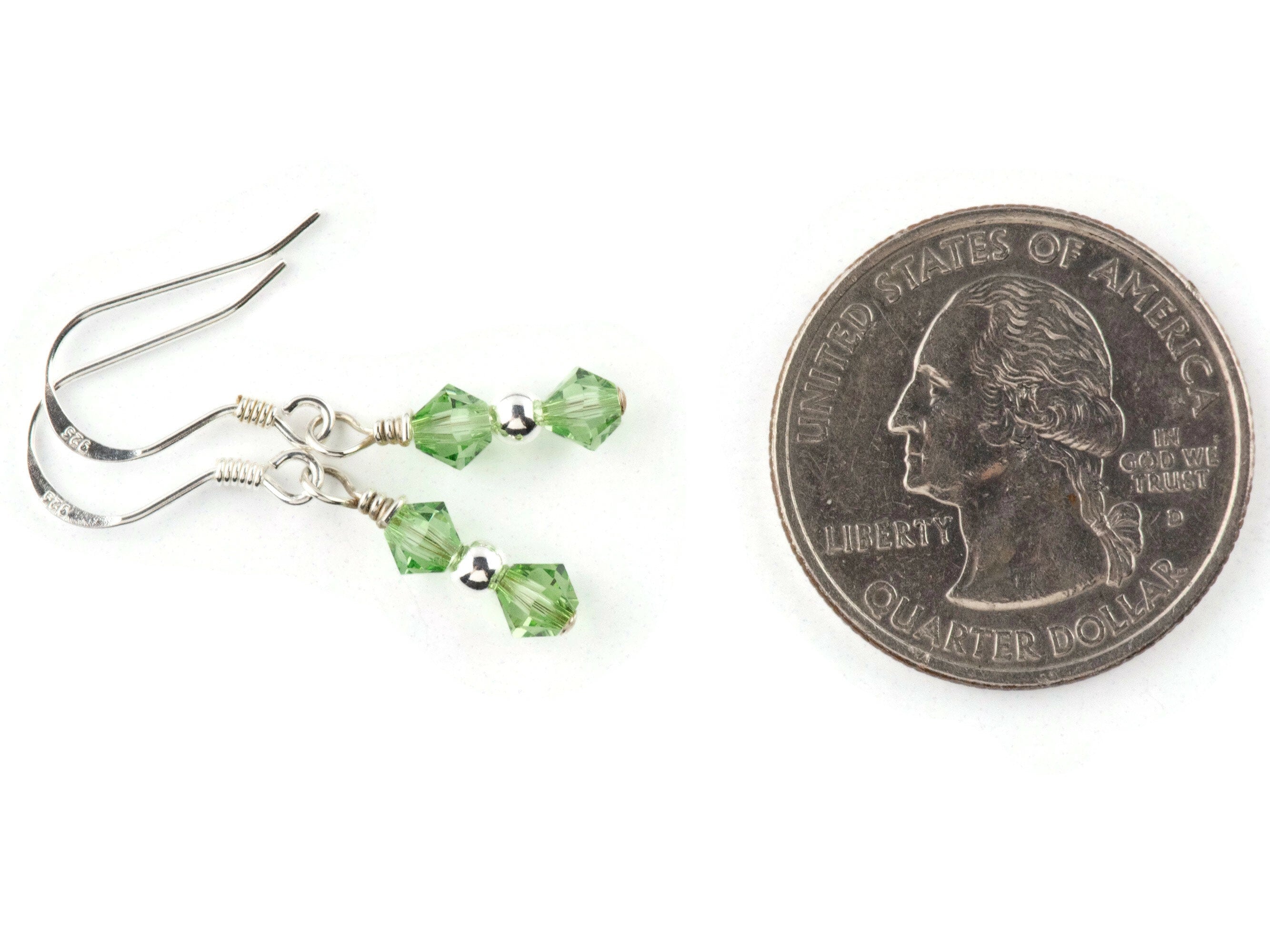 August Birthstone Earrings, Minimalist Swarovski Earrings, Birthday Earrings for Her, Peridot Birthstone Earrings
