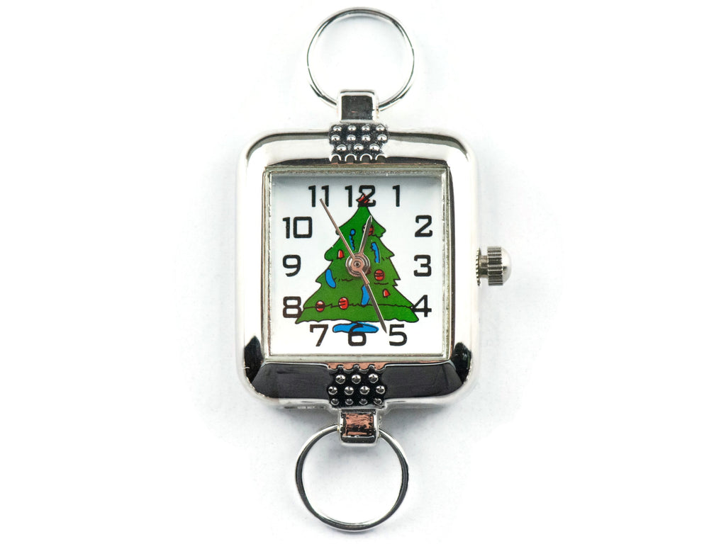 Watch Face, Christmas Tree, Square, White Face, Christmas Watch, Holiday Jewelry, Festive
