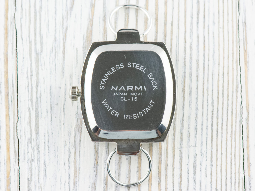 Red Dial Silvertone Square Rectangle Watch Face • DIY Beading Watch • Jewelry Making • Analog • Loops and Battery Included