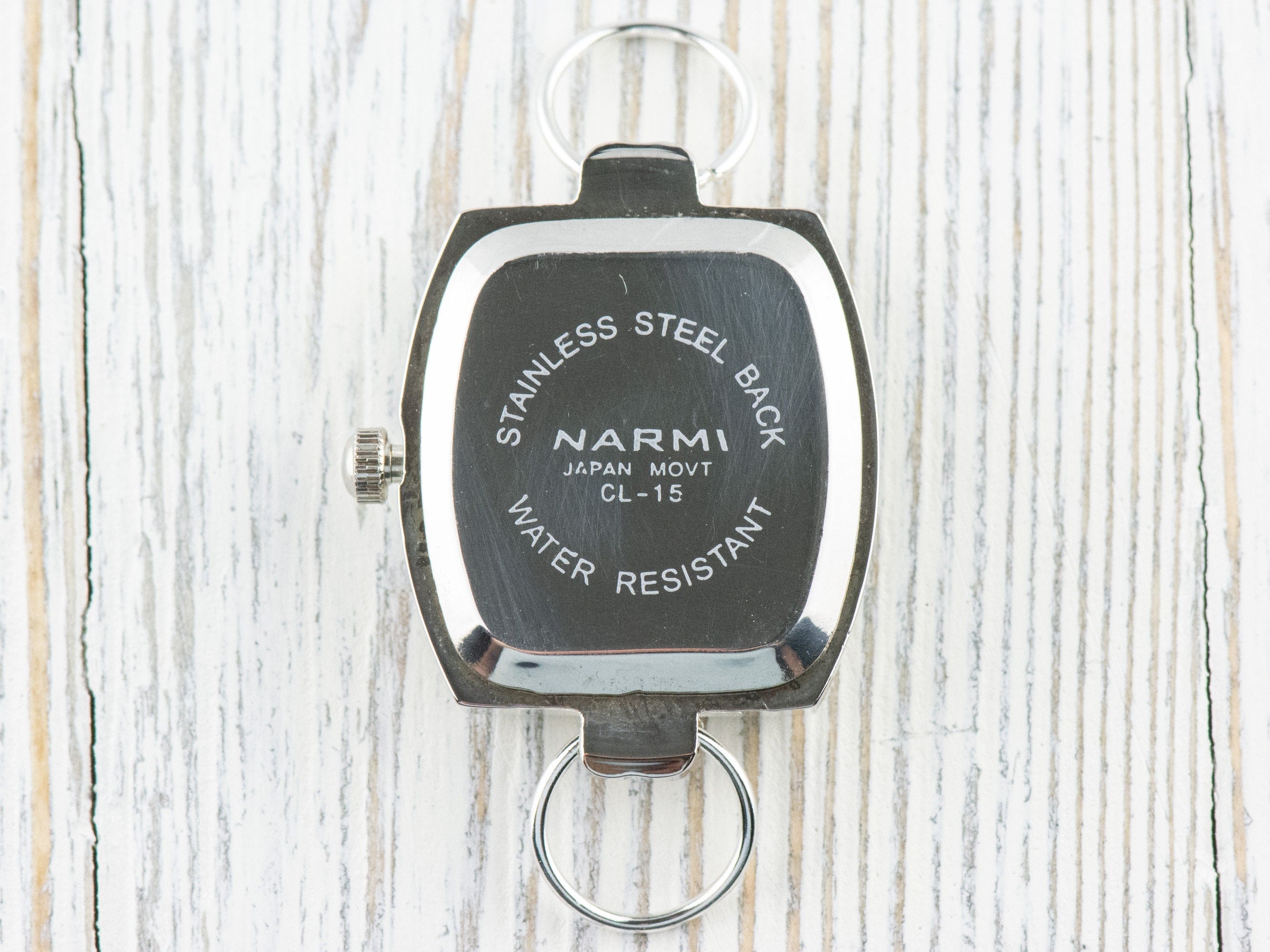 Red Dial Silvertone Square Rectangle Watch Face • DIY Beading Watch • Jewelry Making • Analog • Loops and Battery Included