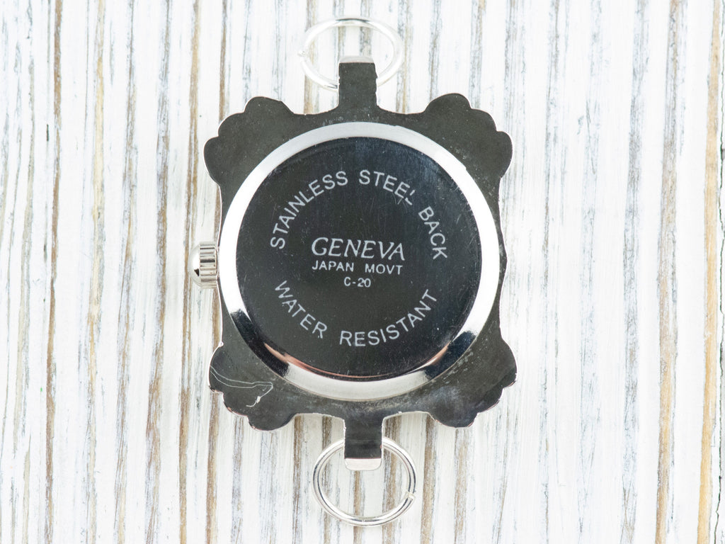 Brown Dial Silvertone Square Frame Watch Face • DIY Beading Watch • Jewelry Making • Analog • Loops and Battery Included