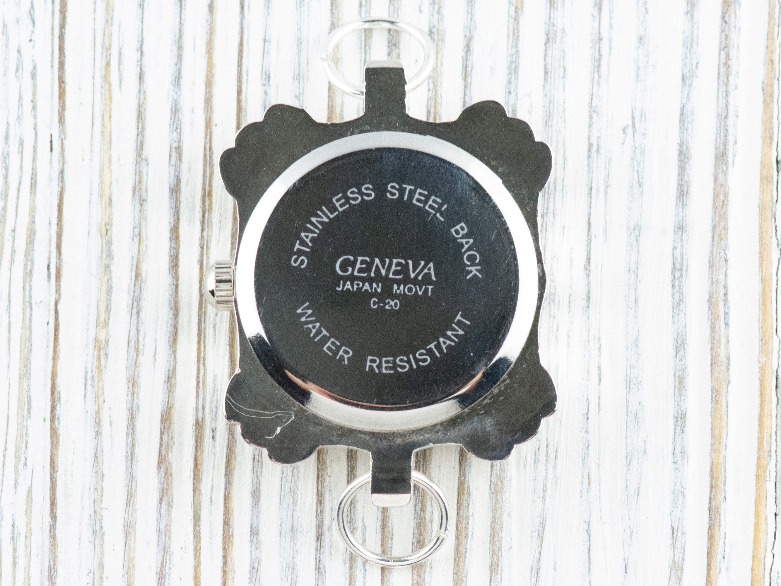 Brown Dial Silvertone Square Frame Watch Face • DIY Beading Watch • Jewelry Making • Analog • Loops and Battery Included