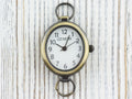 Antique Gold Oval Watch Face • White Dial • DIY Beading Watch • Jewelry Making • Analog • Loops and Battery Included