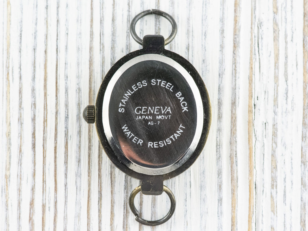 Antique Gold Oval Watch Face • White Dial • DIY Beading Watch • Jewelry Making • Analog • Loops and Battery Included