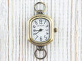 Antique Gold Rectangle Watch Face • White Dial • DIY Beading Watch • Jewelry Making • Analog • Loops and Battery Included