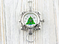 Christmas Tree Watch Face | Square Watch Face | Holiday Watch Face | Wrist Watch Face | Beading Watch Face | Women's Silver Watch Face